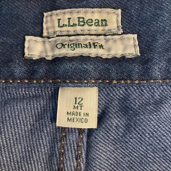 NWOT L.L. Bean Original Fit High Rise Straight Leg Mom Jeans Dark Wash Size 12 - Picture 5 of 7